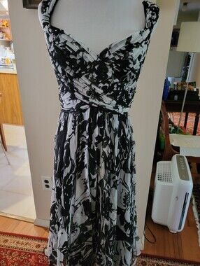 Tadashi Collection Black And White Chiffon Dress